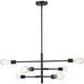 Decco 6 Light 25.5 inch Matte Black Indoor Pendant Ceiling Light